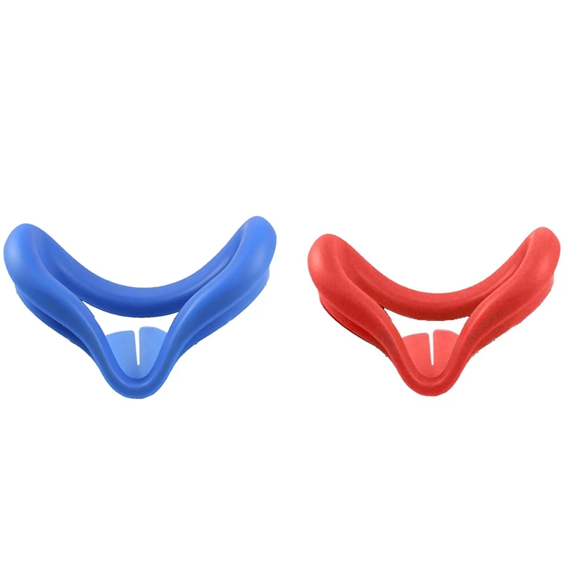 

2Pcs Anti Sweat Soft Silicone Eye Cover Eye Pad For Oculus Quest 2 Glasses Washable And Nonslip VR Headset ,Red & Blue
