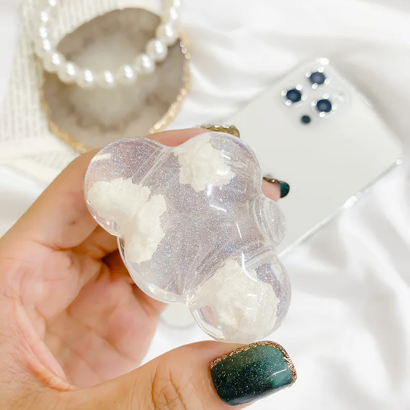 Держатель для телефона с прозрачными облаками подставка IPhone Samsung складной