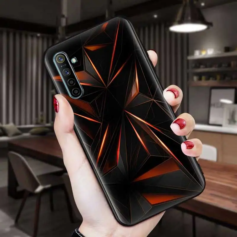 

Black Light Dark Figures Phone Case for Realme Q2 Pro 5 6 7 X7 Pro V5 5G Fundas C3 C11 C15 XT Soft Silicone Black Cover Coque