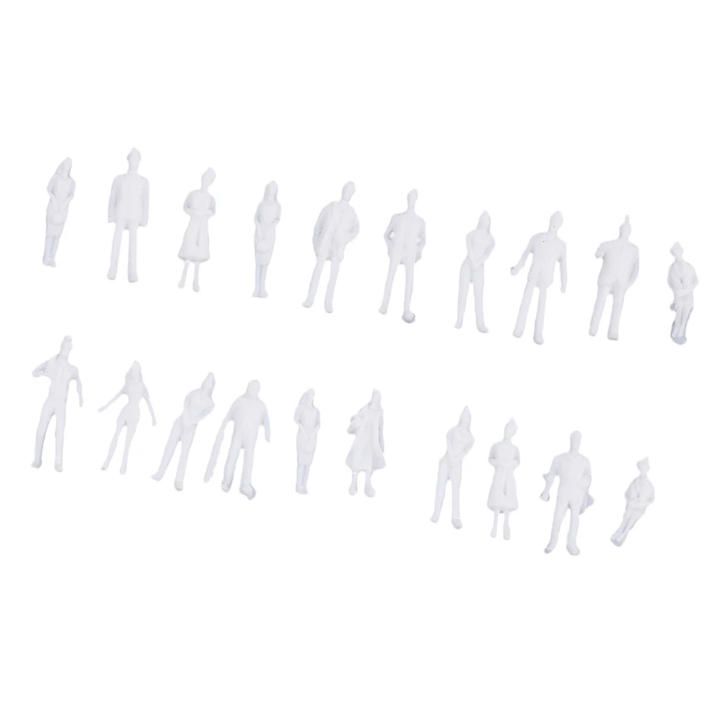 

20Pc / Lot 1: 100 Scale Model Miniature White Figure Architectural Model