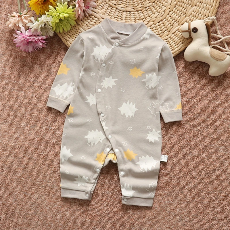 Newborn 0-12M Baby Girl Clothes Boy Romper Infant Toddler Floral Print New Autumn Long Sleeve Kids Jumpsuit | Мать и ребенок