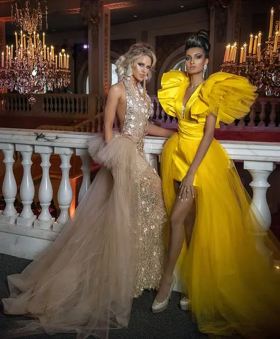 Пышные Выпускные платья vestido de fiesta желтые официальные с оборками для фотосъемки и