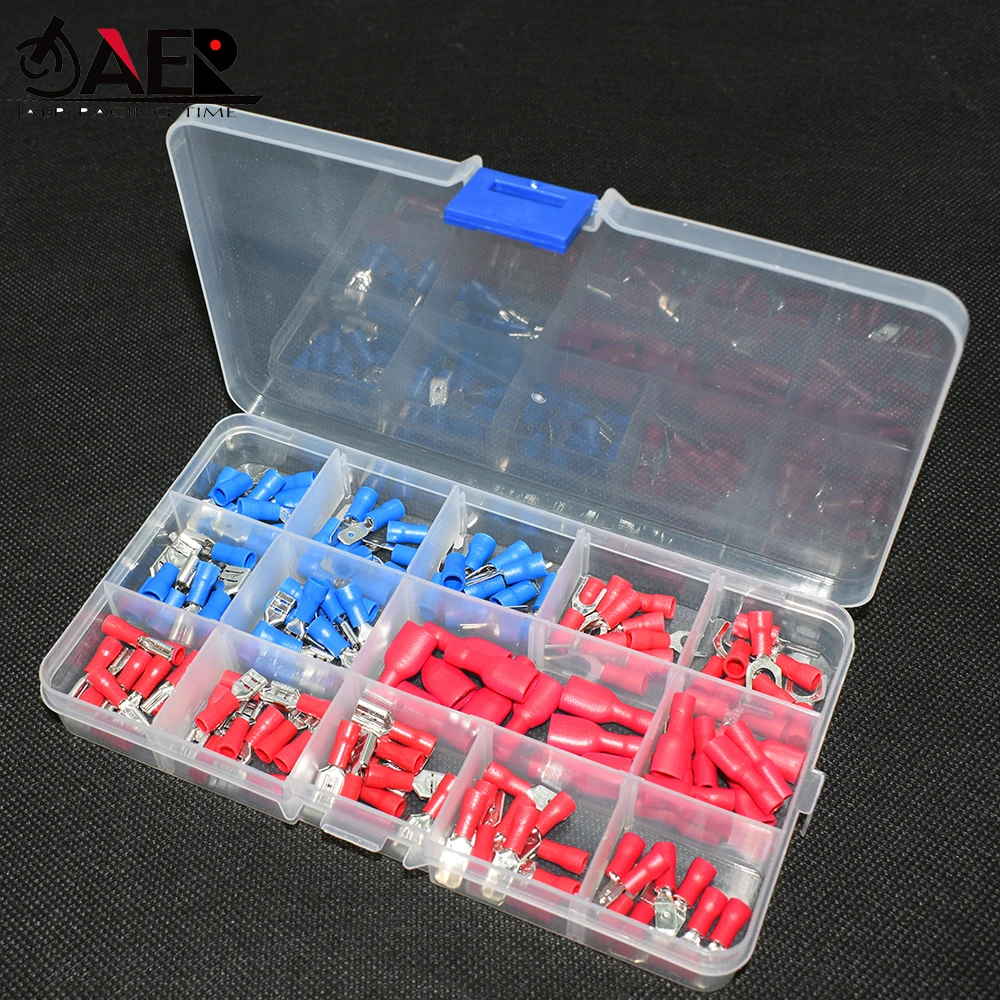 

140 pcs 2.8/4.8/6.3 car Moto repair parts tool Wire Waterproof insulation cold pressure Wire Crimp Terminals Assortment KitMotor