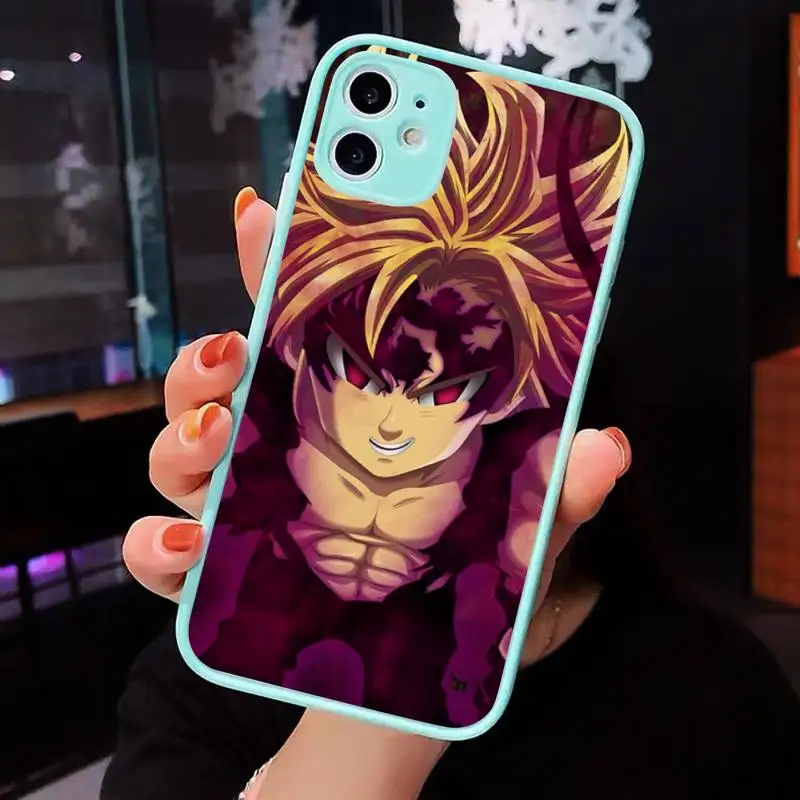 

The Seven Deadly Sins Phone Case For iPhone 12 11 Mini Pro XR XS Max 7 8 Plus X Matte transparent blue Back Cover