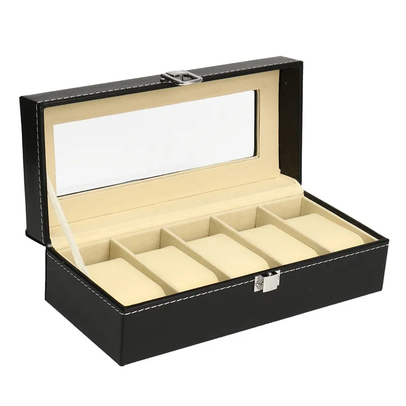 5-12 Слот коробка для часов кожаный Дисплей Органайзер ящик ювелирных изделий
