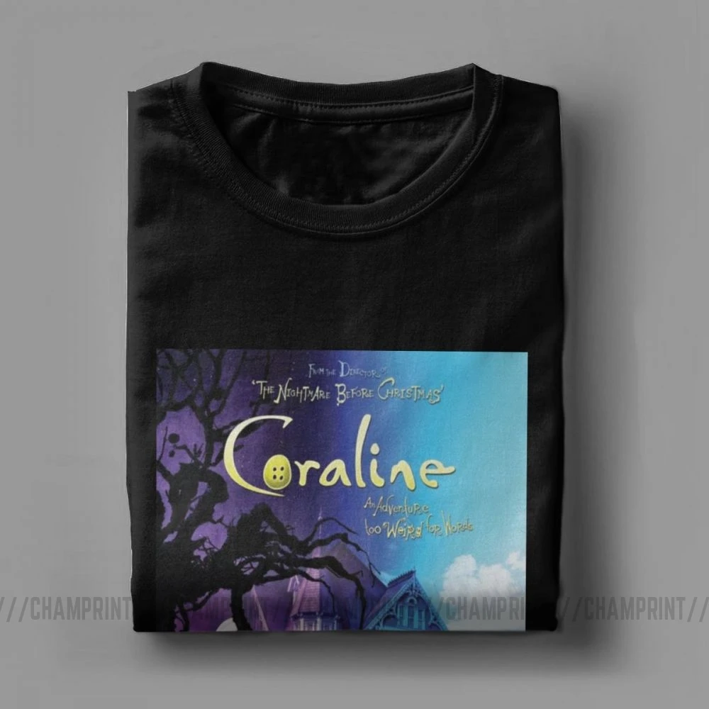 Coraline забавная футболка для мужчин с замком и деревом одежда короткими рукавами
