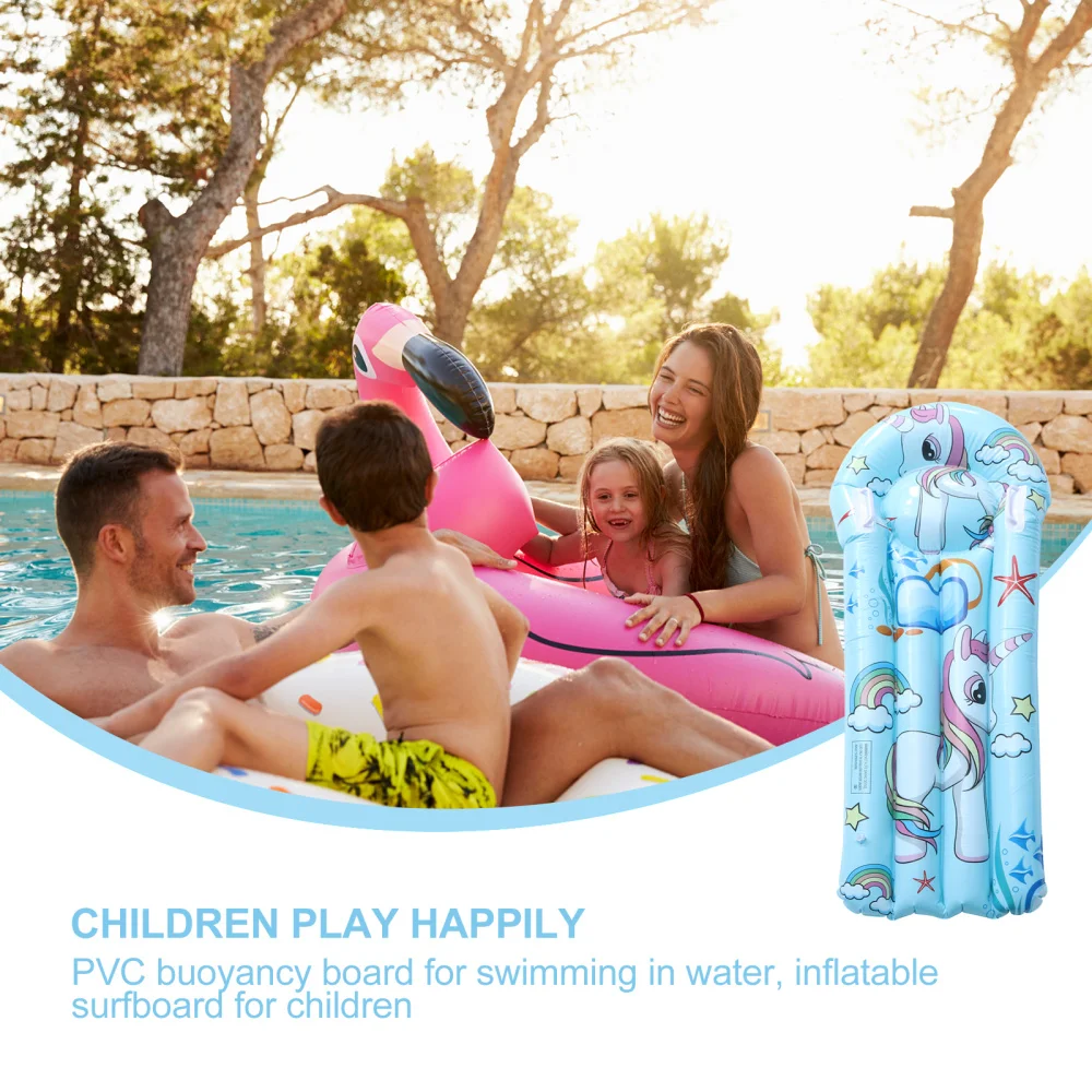 

1pc Inflatable Floating Swimming Board PVC Floating Pad Swimming (Blue)