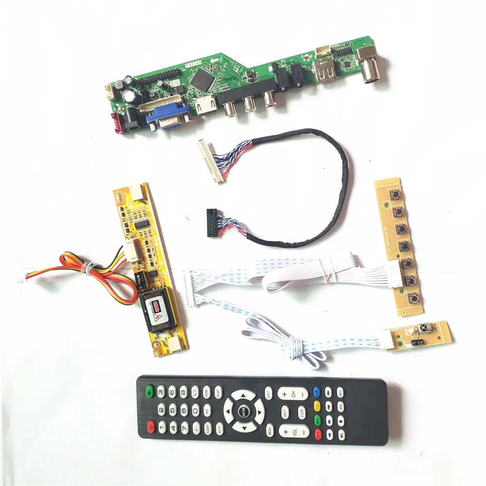 Для B150XN05 V0 B150XN06 V1 LCD T.V53 плата контроллера 2CCFL 30Pin LVDS пульт + инвертор Клавиатура VGA