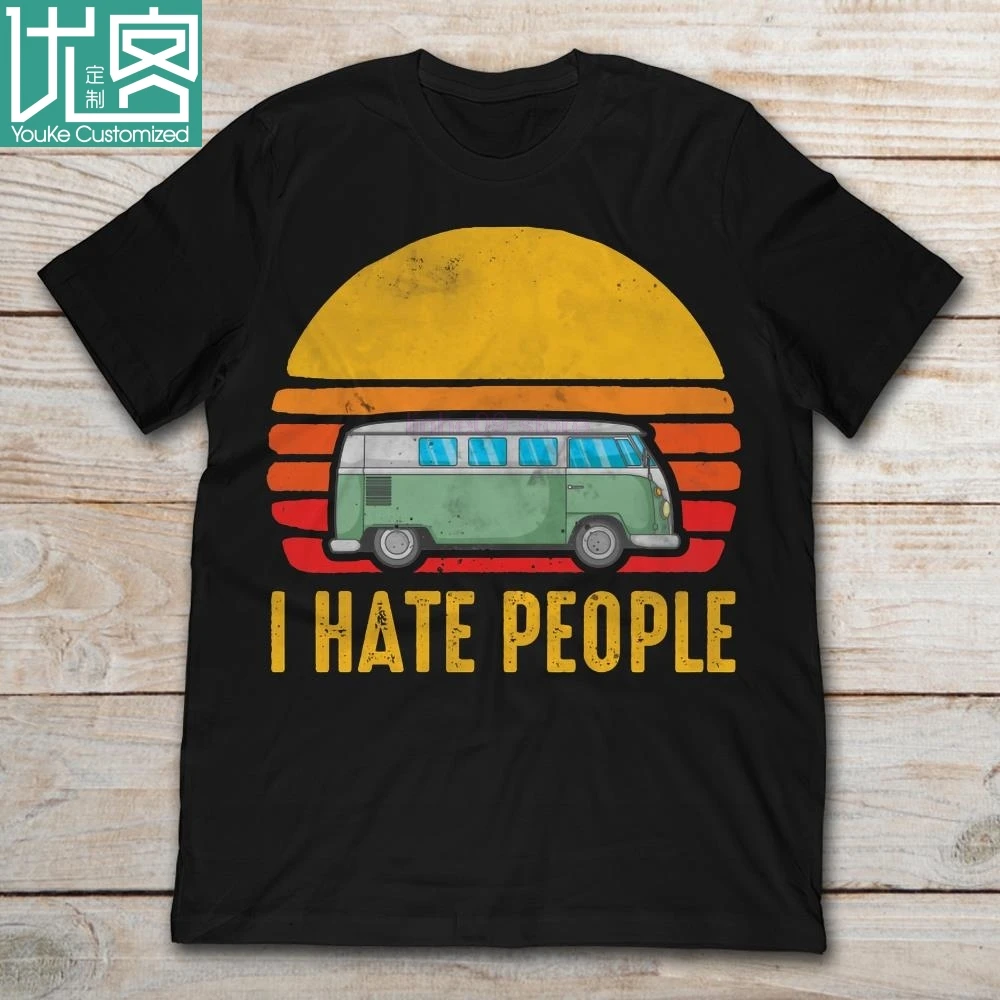 2019 брендовая винтажная Мужская футболка с автобусом и кемпингом I Hate People| |