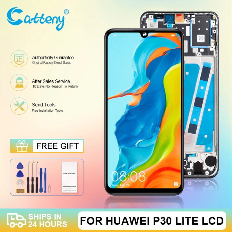 

Wholesale For Huawei P30 Lite Lcd Touch Panel Screen Digitizer Assembly Nova 4e With Frame Display Free Shipping