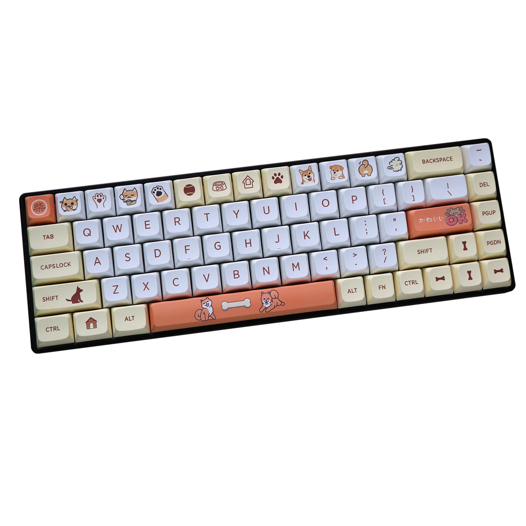 1 set Shiba Inu Theme keycaps for MX switch mechanical keyboard PBT dye subbed key caps XDA profile light-proof 1.5mm