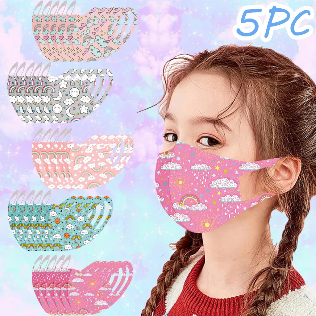 

1-50 шт., детская маска для лица с мультяшным принтом