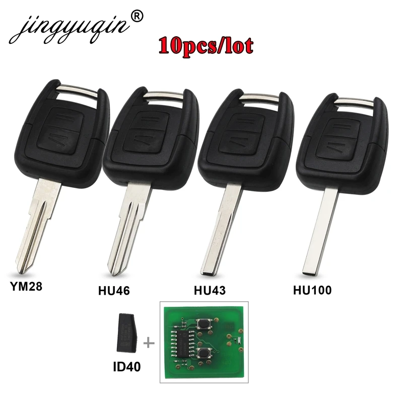 Jingyuqin 10 шт. 433 МГц чип ID40 2 кнопки дистанционного ключа автомобиля для Vauxhall Opel Astra