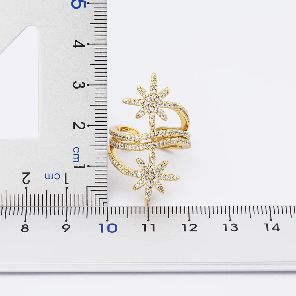 Новые модные женские милые обручальные кольца из меди и циркона регулируемого