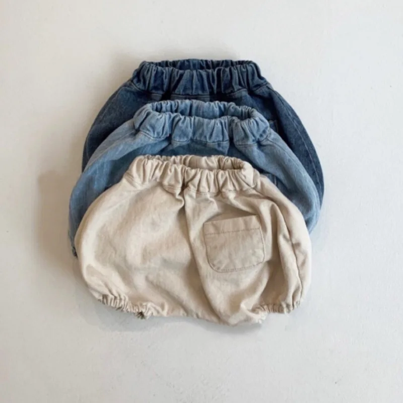 Летняя одежда для детей 2020 новые джинсы с эластичной резинкой на талии милые