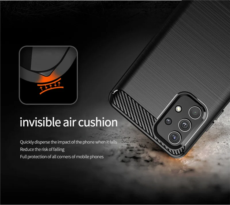 

Funda de fibra de carbono para Samsung Galaxy A32, carcasa suave a prueba de golpes de TPU, 6,4 pulgadas