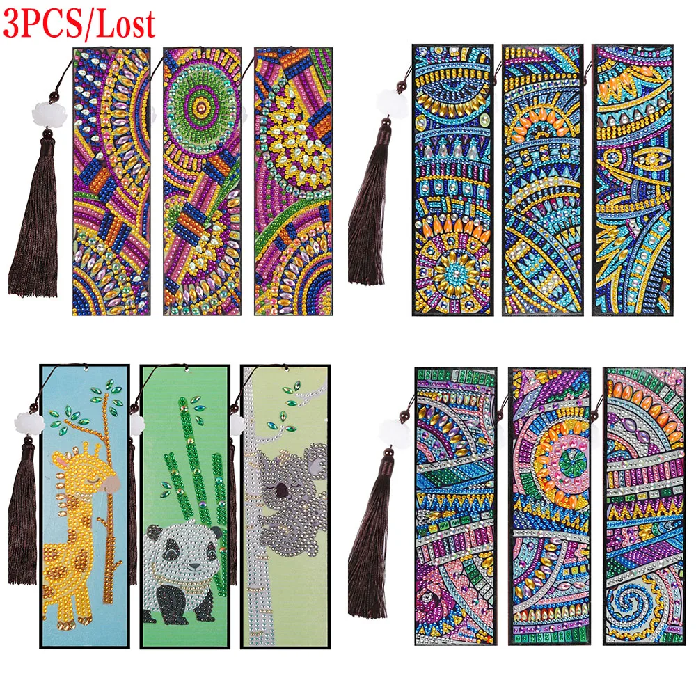 3 шт. кожаные алмазные закладки для книг | Дом и сад