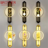 brother modern wall sconces lights creative luxury led lamp brass fixtures decorative for home bedroom