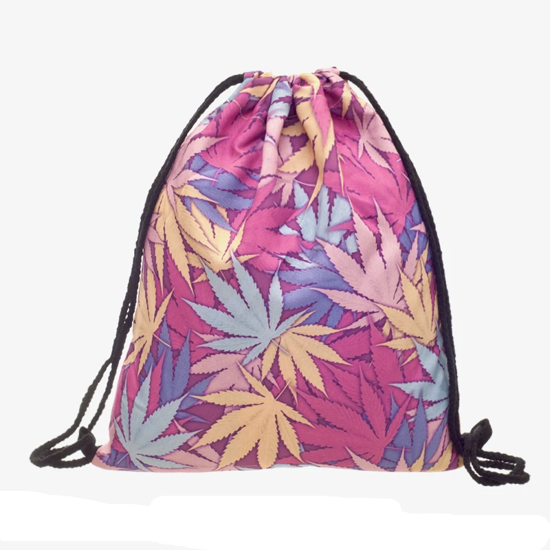 Модная Сумка кисет спортивные сорняков розовый 3D рюкзак с принтом Cuerda дома и на