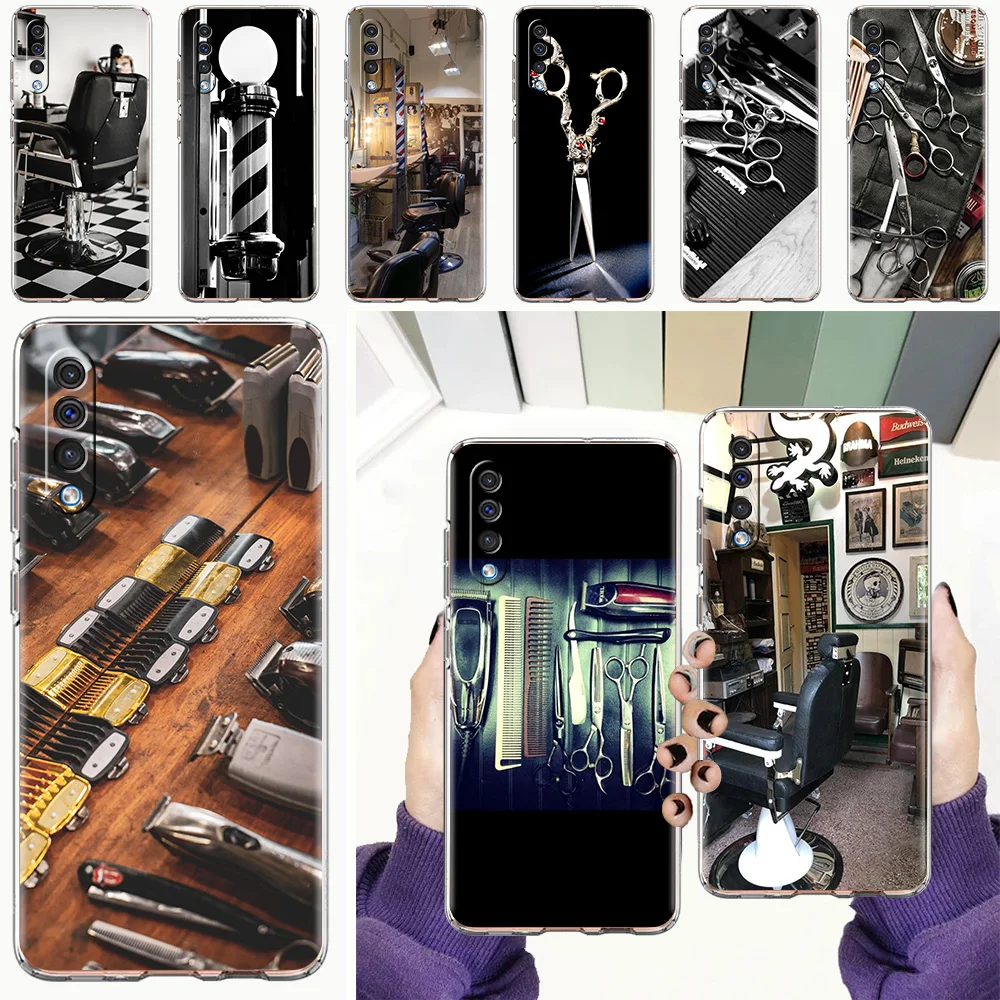 

Barber Shop Hair tools Phone Case For Samsung Galaxy A50 A70 A20 A30 A40 A20E A10 A10S A20S A02S A12 A22 A32 A52 Clear Cover