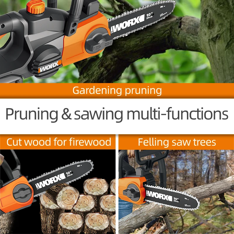 ПИЛА ЭЛЕКТРИЧЕСКАЯ WORX WG322E.1 20 в портативная цепная мини-пила для деревообработки |
