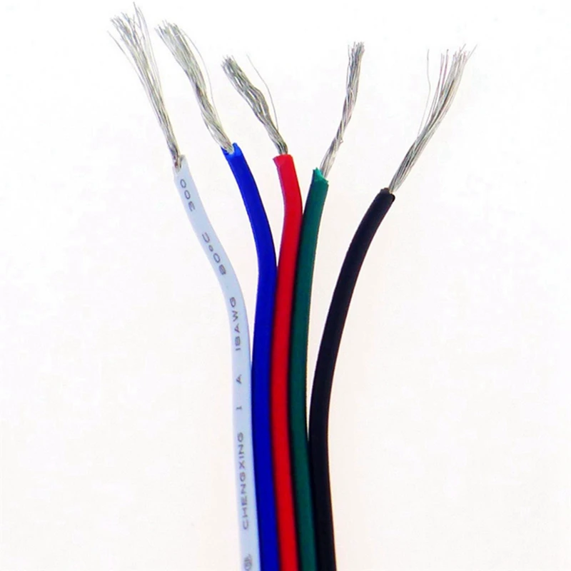 5M/10M/20M/50M RGBW 5pin connector 5 channel extend cable for 5050 RGBWW led strip Extension wire cord | Обустройство дома