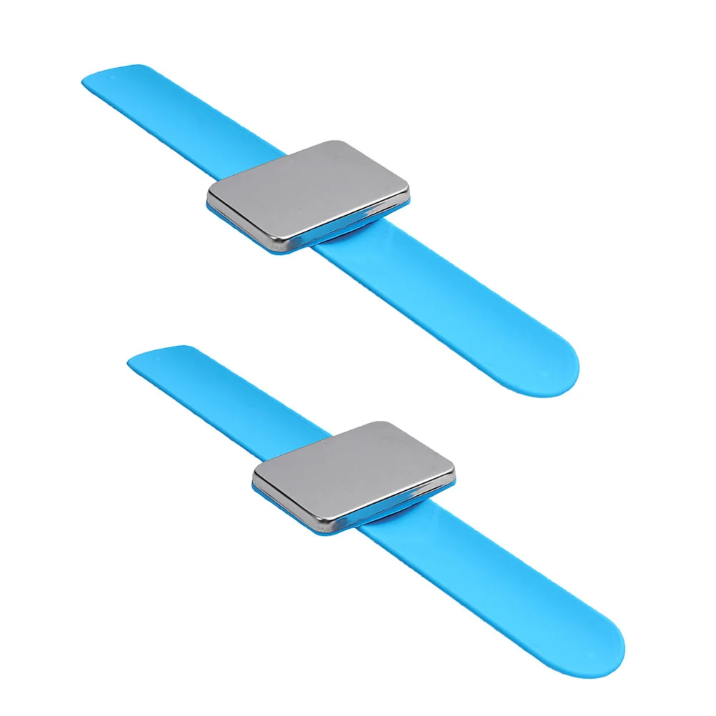 

2Pcs Bobby Wristband Holder Barber Magnetic Pin Holder with Silicone Wristband