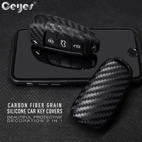 ceyes car styling auto fold carbon fiber grain shell protection cover case for audi a3 a4 tt a4l a6l q7 q5 a5 a7 car accessories