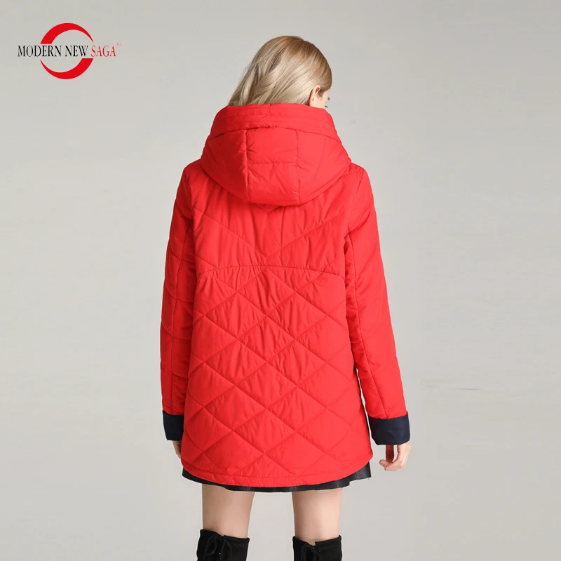 MODERN NEW SAGA 2020 Женская Куртка Весна Стеганое Пальто Полиэстер Осеннее Теплое