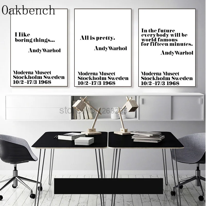 Плакаты и принты на холсте Энди Уорхол Постер в скандинавском стиле с цитатами