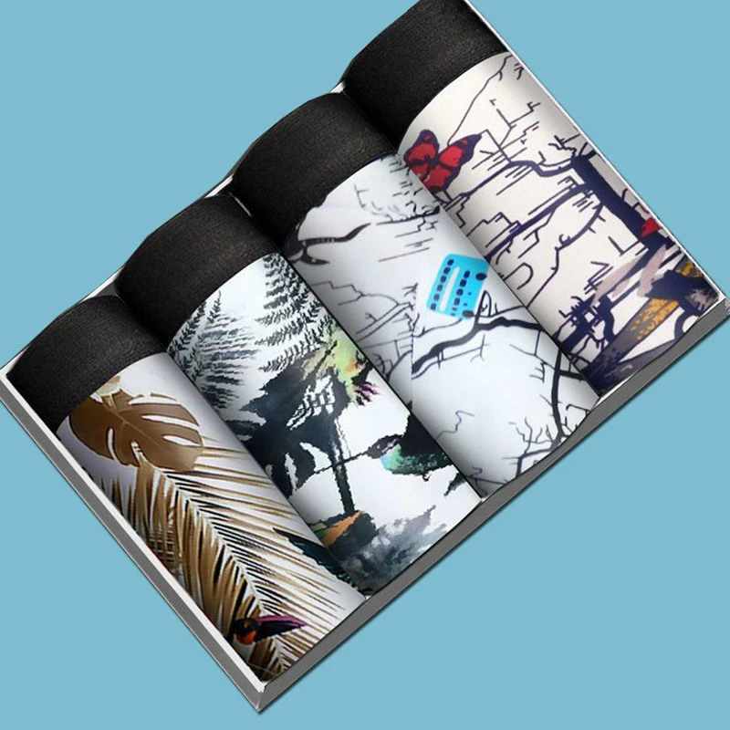 

Трусы-боксеры мужские, шелковые, тонкие, дышащие, большого размера, 4 шт.