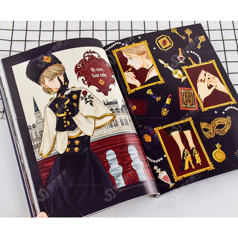 

The Dress Shop On Lily of The Valley illustration Set Clothing Design and Matching Comic Art Collection Book