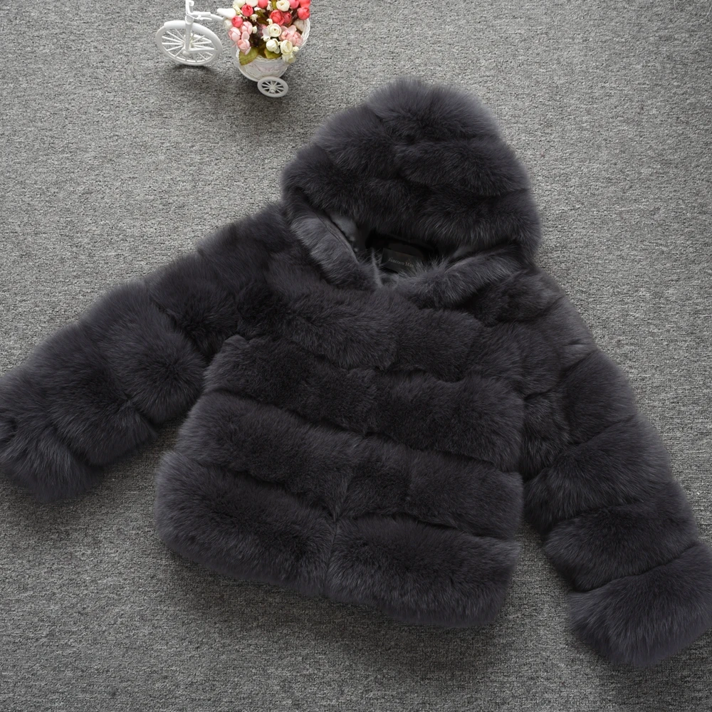 Jancoco Max Женские пальто с натуральным лисьим мехом и капюшоном модный стиль Меховая куртка высокого качества Зимняя теплая S7254