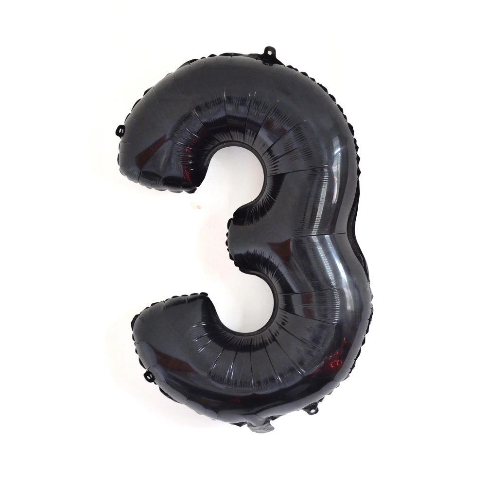 Black balloon 3 Hellowen шары фольги пол раскрыть с днем рождения воздушные шары Детские вечерние 1 день рождения ребенка душ мальчик гелиевые шары цифры - Цвет: Black balloon 3