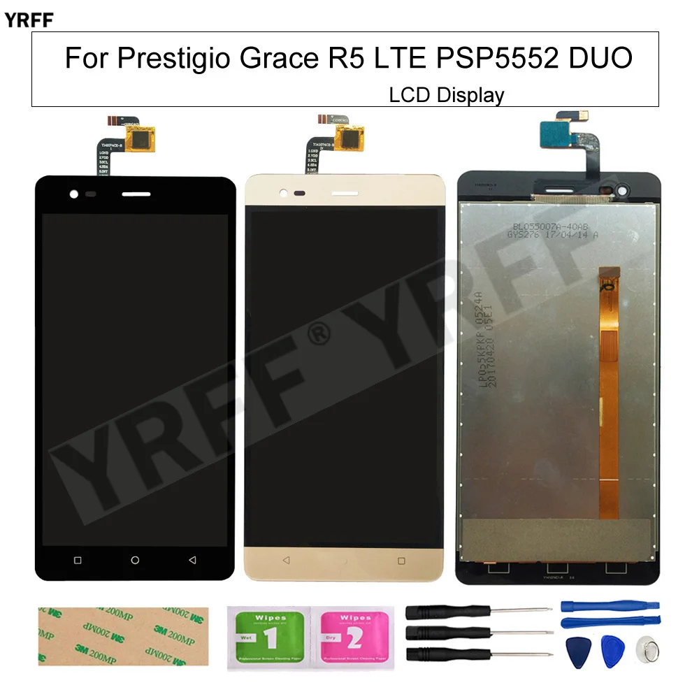 

LCD Screens For Prestigio Grace R5 LTE PSP5552 DUO LCD Display Touch Screen Digitizer Assembly Glass Panel Phone Repair Sets