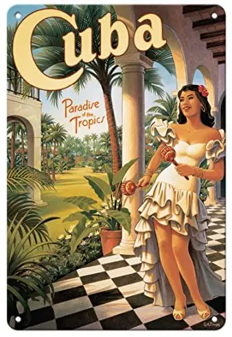 

Cuba - Paradise of The Tropics by Kerne Erickson Metal Tin Sign