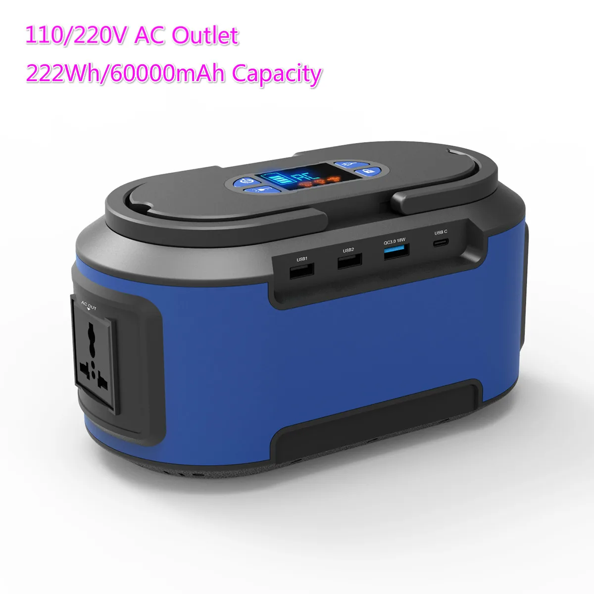Портативная электростанция внешний резервный аккумулятор 60000 мАч/222Wh 110 В/220 В для
