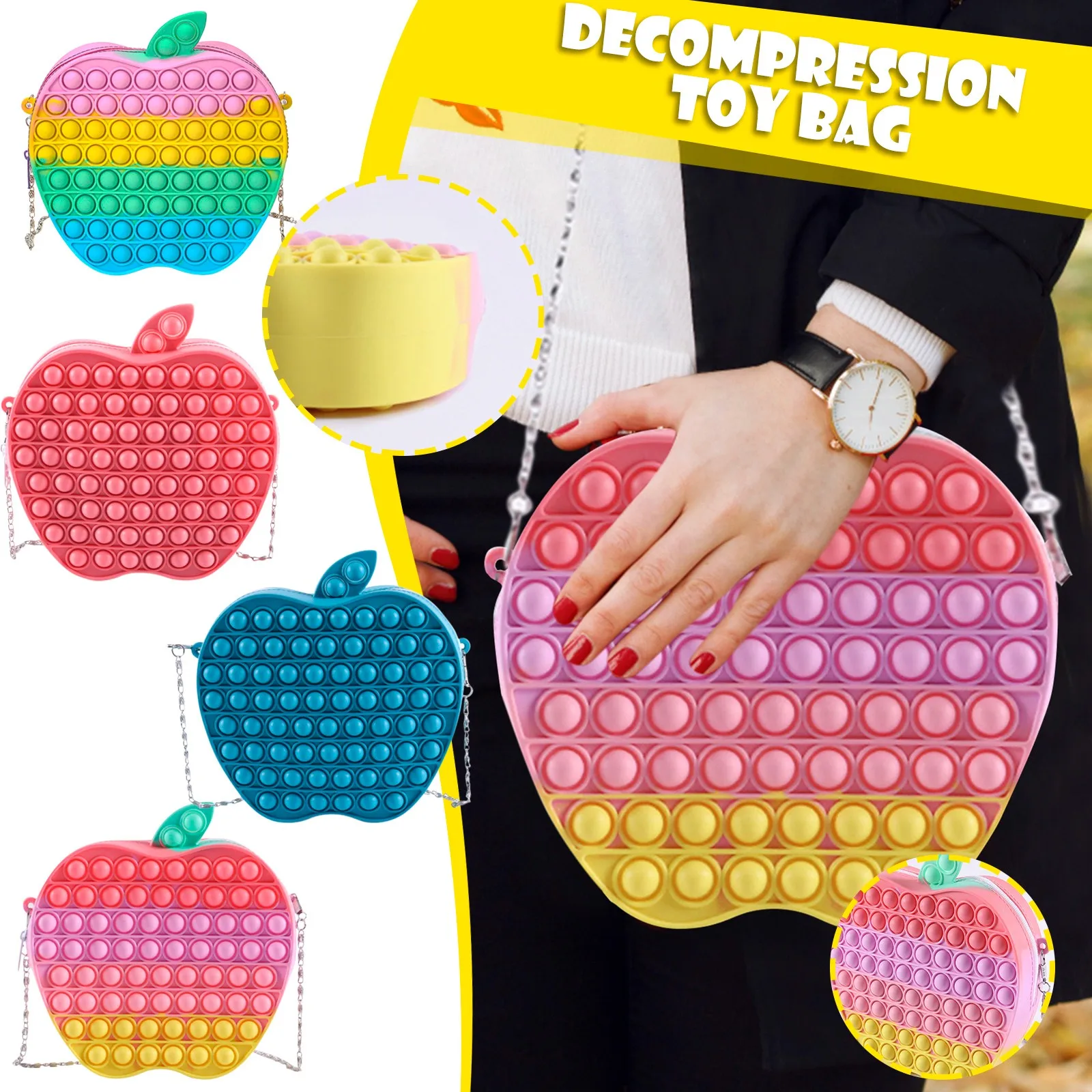 

Силиконовый сенсорный пазл для снятия стресса, рюкзак, сенсорная игрушка для снятия стресса, забавная ручная игрушка для снятия стресса, по...