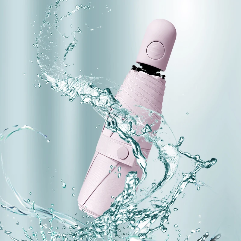 

Five Fold Adult Umbrella Uv Protection Fully Automatic Black Coating Mini Umbrella Women Clear Rain Regenschirm Rain Gear EF50YS