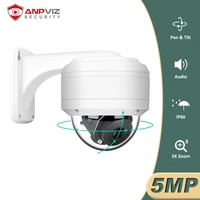 anpviz 5mp outdoor security ip camera poe ptz mini dome with one way audio 5x zoom cctv video surveillance cam h 265 ip66