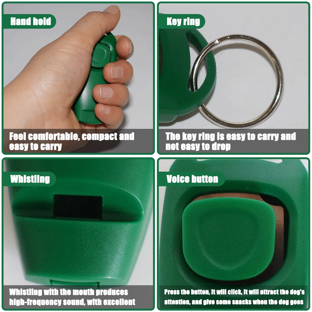 

2 In 1 Pet Clicker Dog Training Whistle Answer Card Pet Dog Trainer Assistive Guide With Key Ring Dog Pet Supplies
