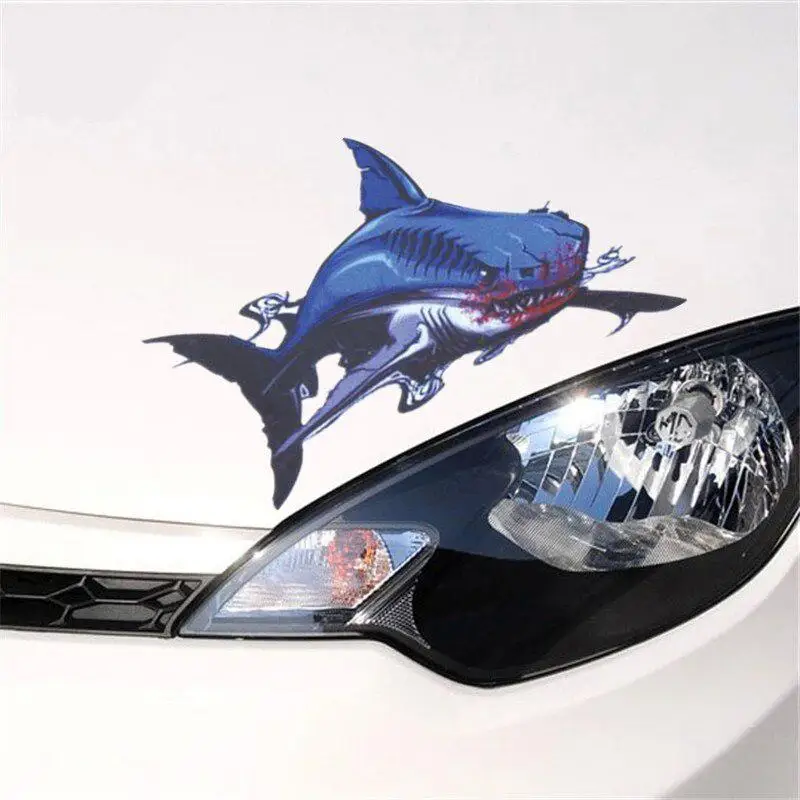 

Fashion Waterproof 3D Shark Car Stickers Decals self-adhesive Car Body Sticker Car Styling Vinyl Decor Window Bumper DIY Decal