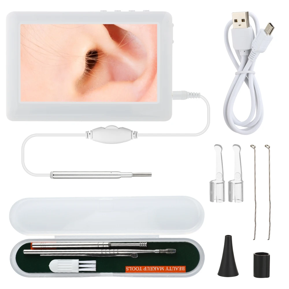 

Ear Wax Removal LED Otoscope with 4.3in HD Screen Ear Scope Camera Waterproof Oral Inspection Endoscope Earpick Health Care Tool