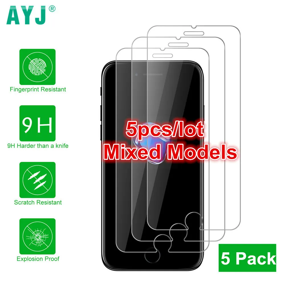 AYJ 9H защитное закаленное стекло для iphone 7 8 Plus X 5 5c 6 5s SE XS Max XR Защитное стекло для экрана для iphone 7 6S 8 X