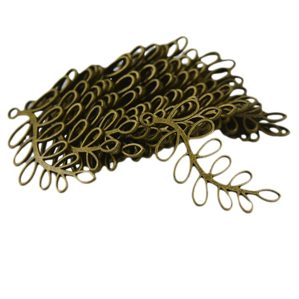 

20Pcs Retro Hollow Leaf Branch Charms Pendants Connector DIY Jewelry Making
