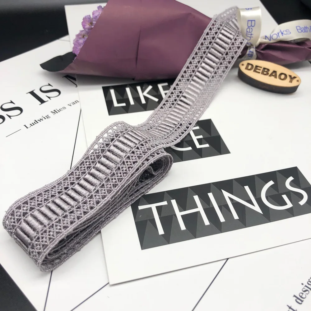 Серая кружевная отделка 3 2 см водорастворимое кружево для украшения края