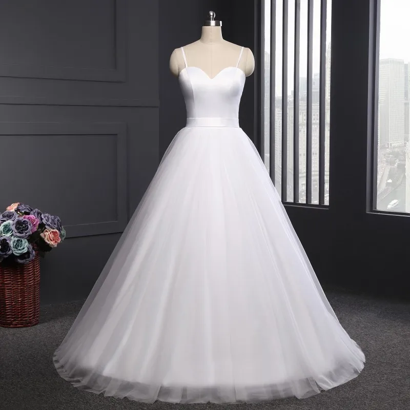 

Wedding Dress 2021 Bride White Wedding Dress Straps Tube Top Pettiskirt Banquet Elegant Formal Evening Dress Women A158