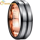 BONLAVIE 8 мм вольфрамовое Карбидное кольцо RoseGold внутреннее кольцо + черный конический пазстальное матовое кольцо из вольфрамовой стали