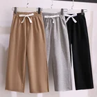 Брюки-карго для маленьких девочек, повседневные однотонные Детские хлопковые брюки, детские широкие брюки, одежда для подростков, девочек для От 3 до 16 лет