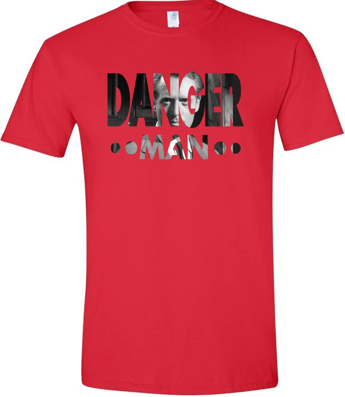 Красная футболка с короткими рукавами и круглым вырезом DANGER MAN CULT TV SERIES Футболка